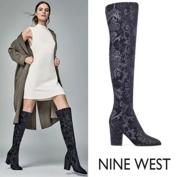 Nine West Shoes - Stunning Brocade Print Nine West OTK Boots